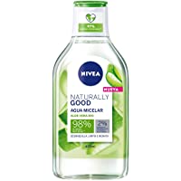 NIVEA Naturally Good Agua Micelar con Aloe Vera Bio (400 ml)- Limpiador facial que elimina el maquillaje y las impurezas…